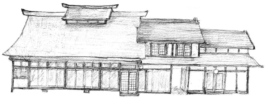 拠点となる古民家の外観イラスト